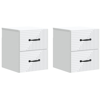 Wall-Mounted Bedside Cabinet 2 pcs White 34.5 x 33 x 40 cm