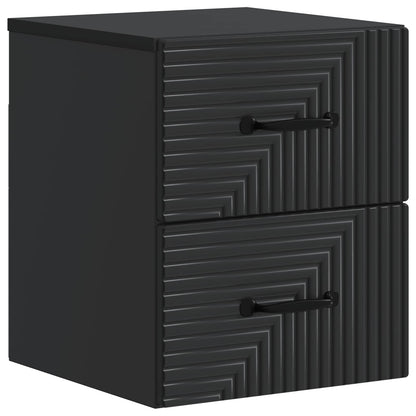 Wall-Mounted Bedside Cabinet Black 34.5 x 33 x 40 cm