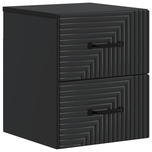 Wall-Mounted Bedside Cabinet Black 34.5 x 33 x 40 cm