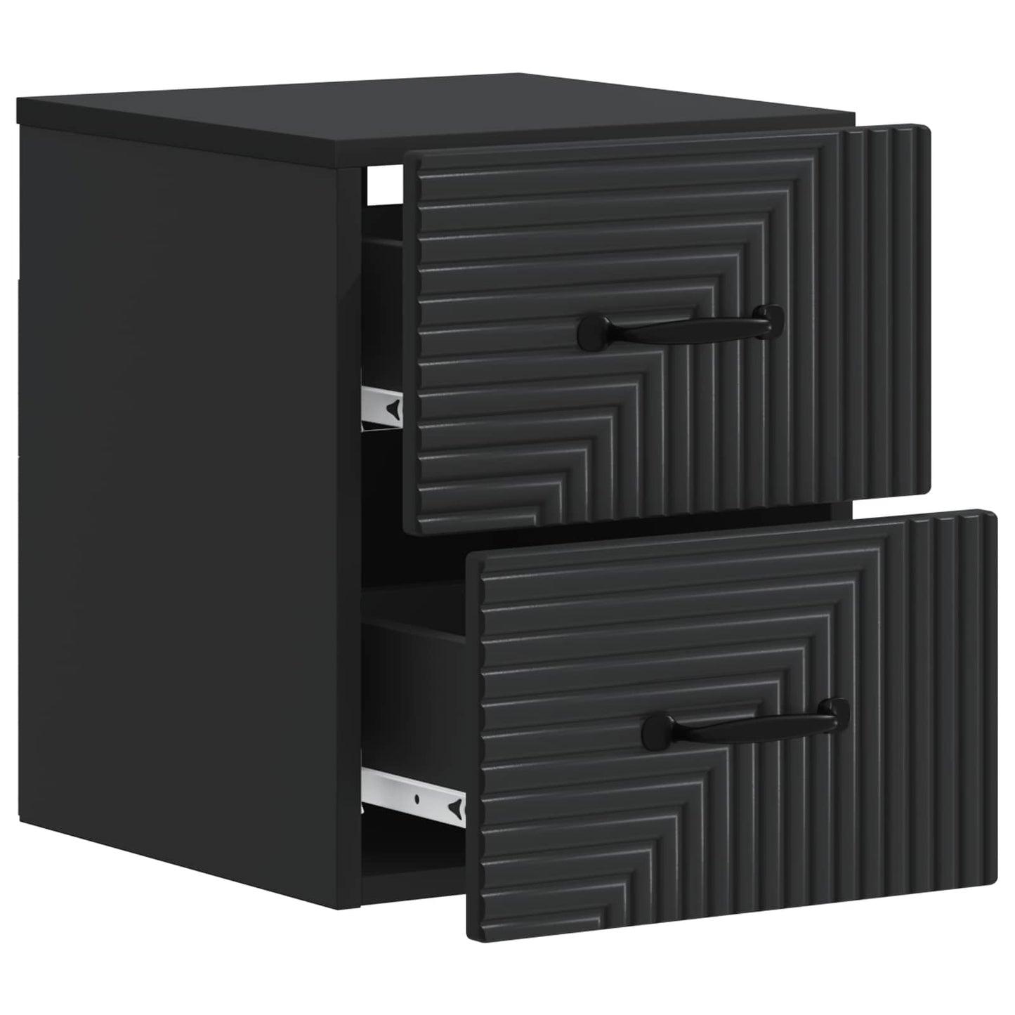 Wall-Mounted Bedside Cabinet Black 34.5 x 33 x 40 cm