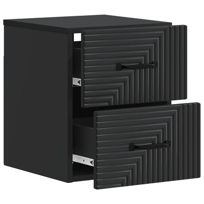 Wall-Mounted Bedside Cabinet Black 34.5 x 33 x 40 cm