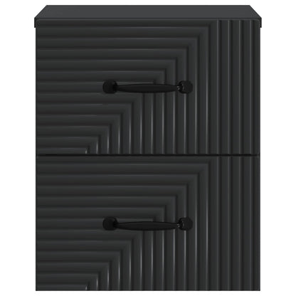 Wall-Mounted Bedside Cabinet Black 34.5 x 33 x 40 cm