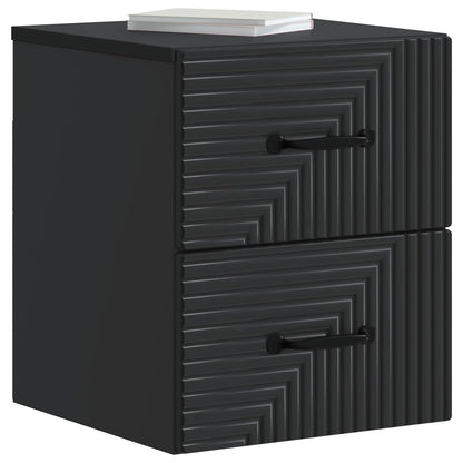 Wall-Mounted Bedside Cabinet Black 34.5 x 33 x 40 cm
