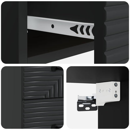 Wall-Mounted Bedside Cabinet 2 pcs Black 34.5 x 33 x 40 cm