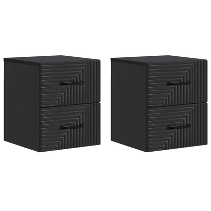 Wall-Mounted Bedside Cabinet 2 pcs Black 34.5 x 33 x 40 cm