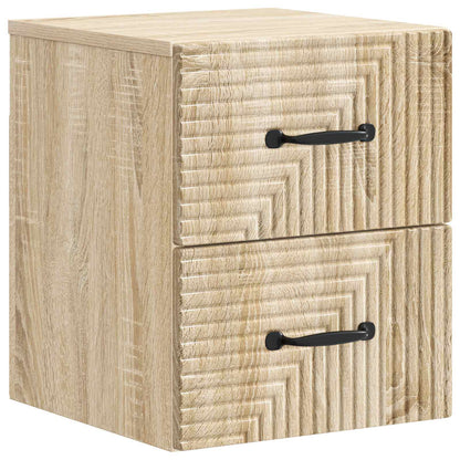 Wall-Mounted Bedside Cabinet Sonoma Oak 34.5 x 33 x 40 cm