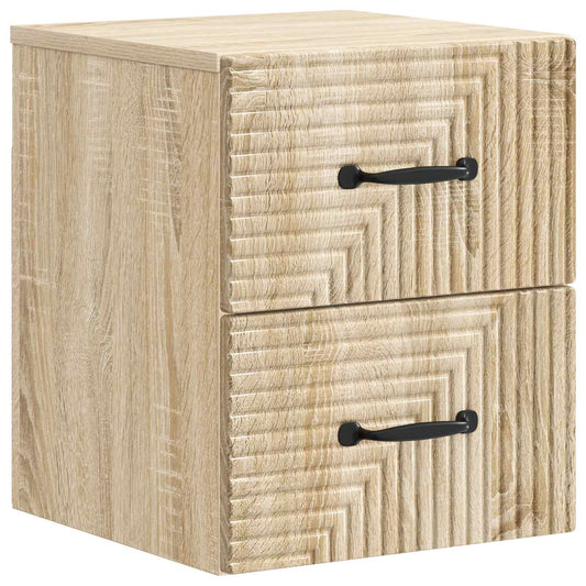 Wall-Mounted Bedside Cabinet Sonoma Oak 34.5 x 33 x 40 cm