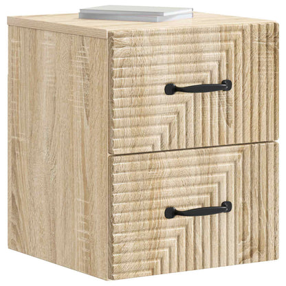 Wall-Mounted Bedside Cabinet Sonoma Oak 34.5 x 33 x 40 cm