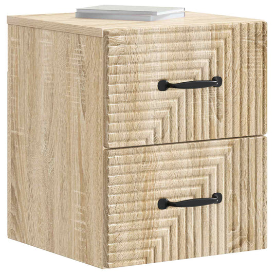 Wall-Mounted Bedside Cabinet 2 pcs Sonoma Oak 34.5 x 33 x 40 cm