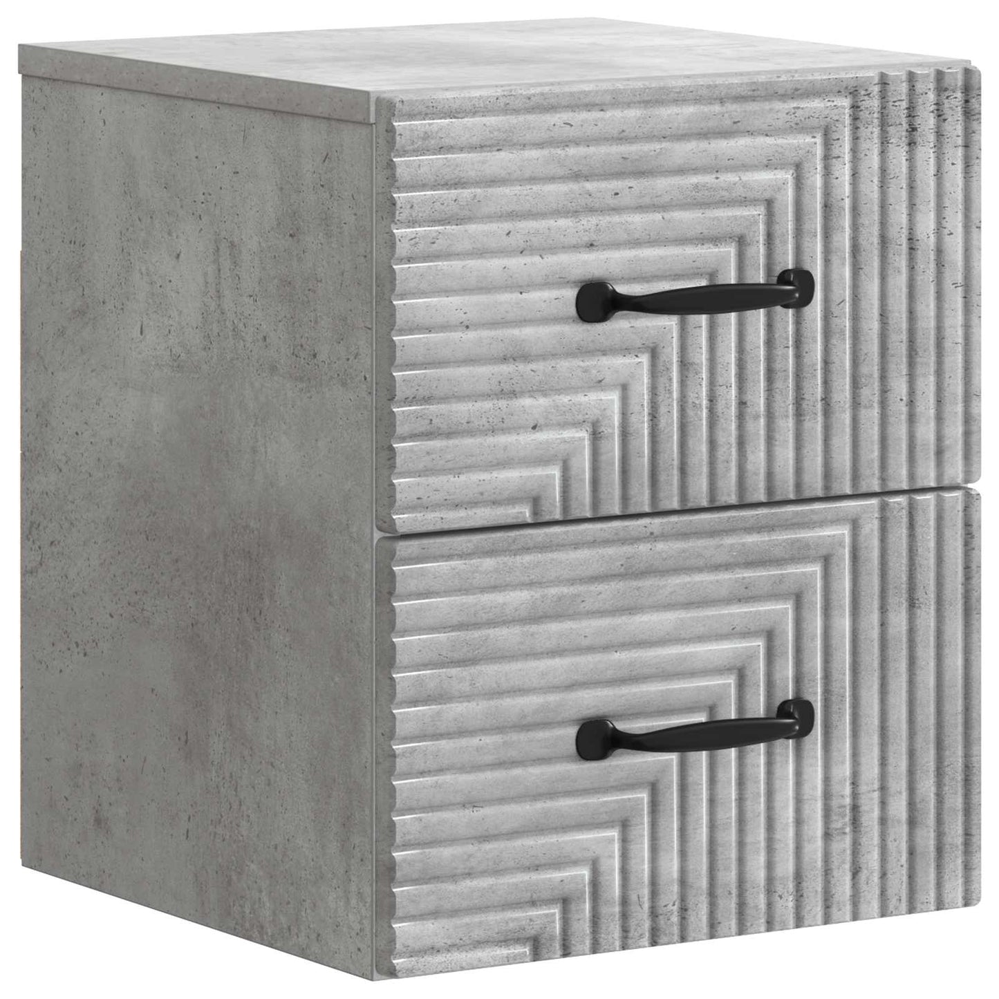 Wall-Mounted Bedside Cabinet with Drawer 2 pcs Concrete Grey