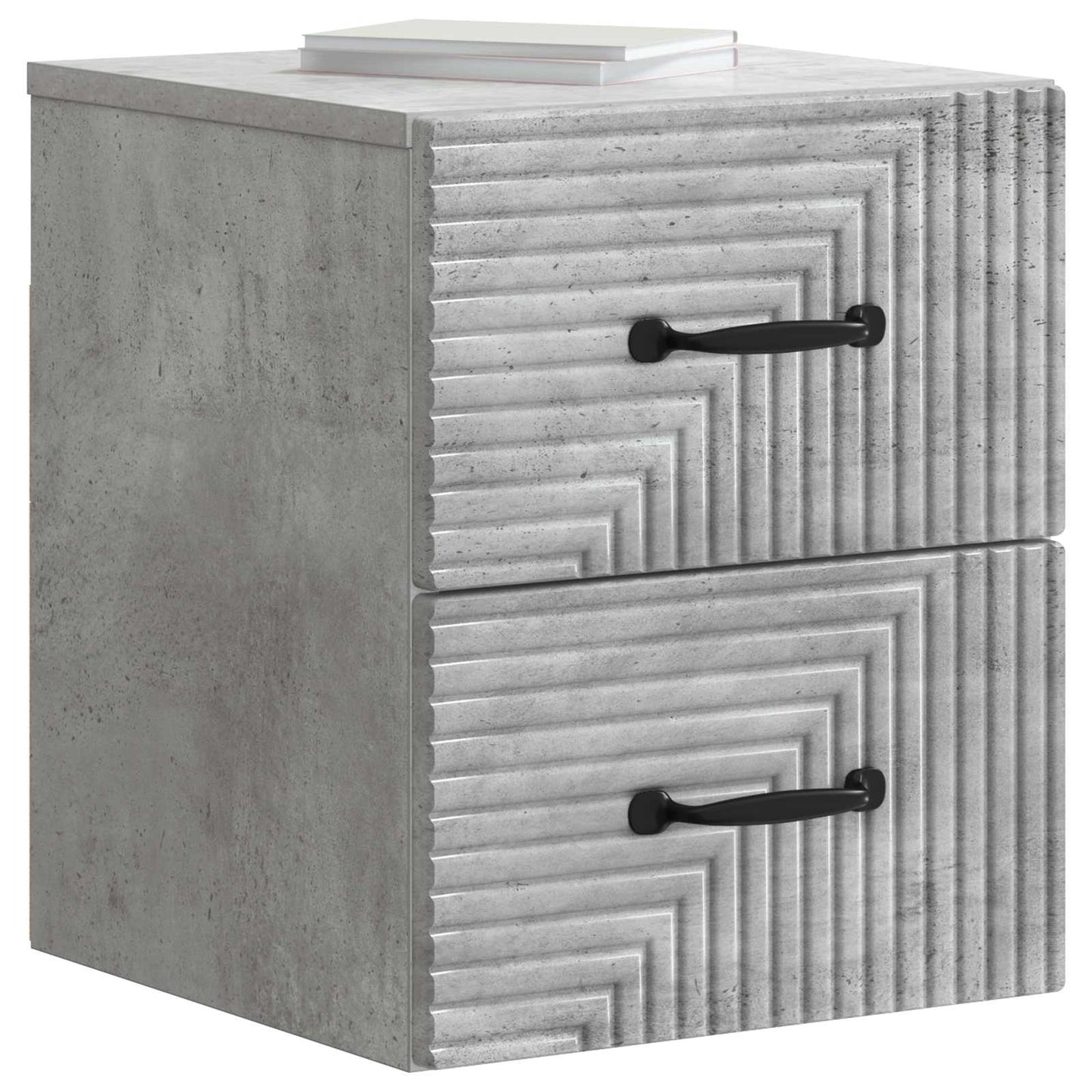 Wall-Mounted Bedside Cabinet with Drawer 2 pcs Concrete Grey