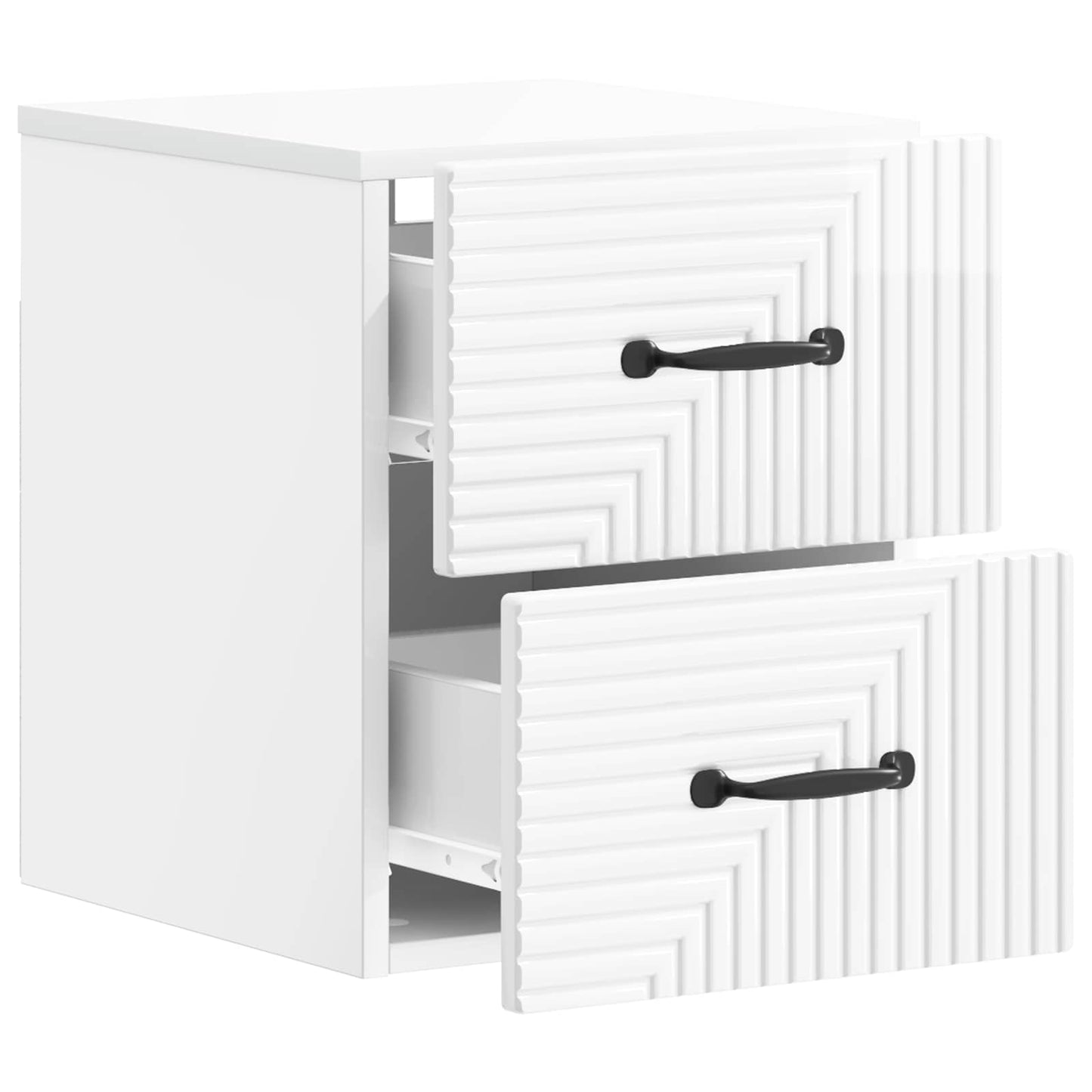Wall-Mounted Bedside Cabinet High Gloss White 34.5 x 33 x 40 cm