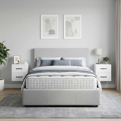 Wall-Mounted Bedside Cabinet with Drawer 2 pcs High Gloss White
