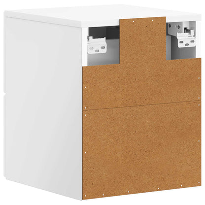 Wall-Mounted Bedside Cabinet with Drawer 2 pcs High Gloss White