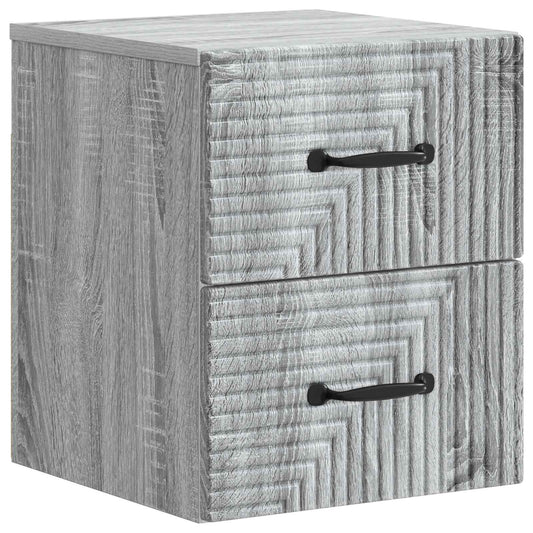 Wall-Mounted Bedside Cabinet Grey Sonoma 34.5 x 33 x 40 cm