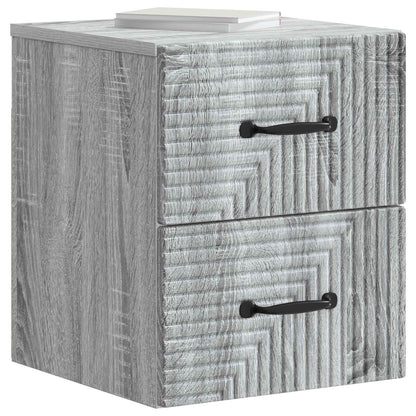 Wall-Mounted Bedside Cabinet Grey Sonoma 34.5 x 33 x 40 cm