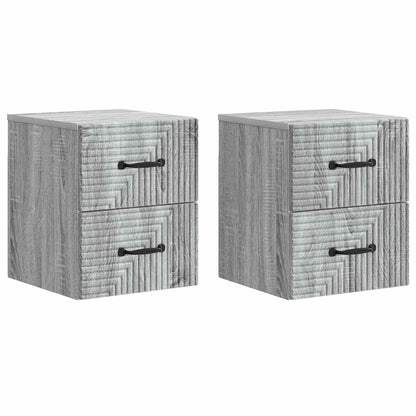 Wall-Mounted Bedside Cabinet 2 pcs Grey Sonoma Engineered Wood
