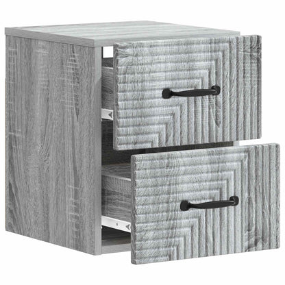 Wall-Mounted Bedside Cabinet 2 pcs Grey Sonoma Engineered Wood