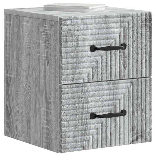 Wall-Mounted Bedside Cabinet 2 pcs Grey Sonoma Engineered Wood