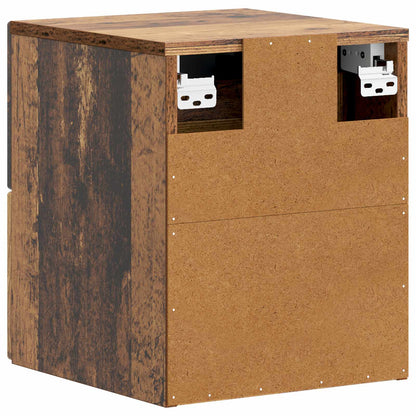 Wall-Mounted Bedside Cabinet 2 pcs Old Wood 34.5 x 33 x 40 cm