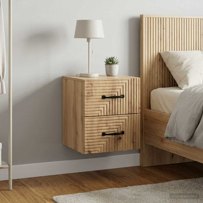 Wall-Mounted Bedside Cabinet 2 pcs Artisan Oak Engineered Wood