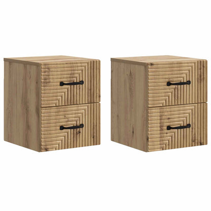 Wall-Mounted Bedside Cabinet 2 pcs Artisan Oak Engineered Wood