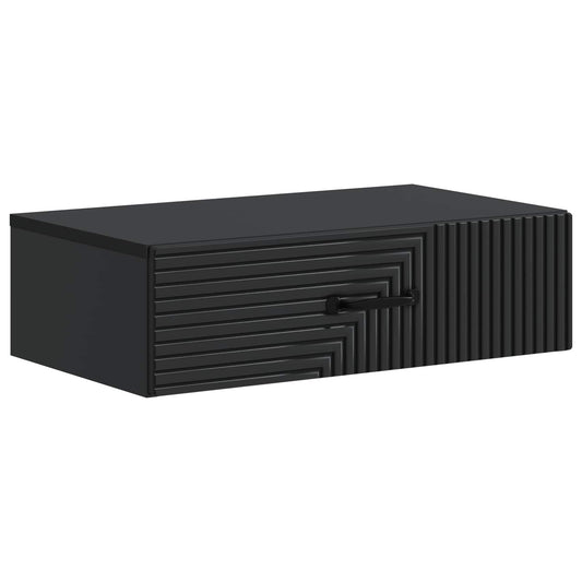 Wall-Mounted Side Table Black 59 x 34.5 x 17 cm Engineered Wood