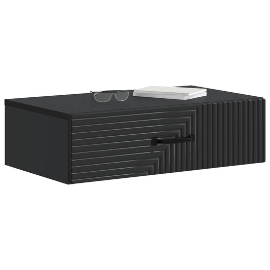 Wall-Mounted Side Table Black 59 x 34.5 x 17 cm Engineered Wood