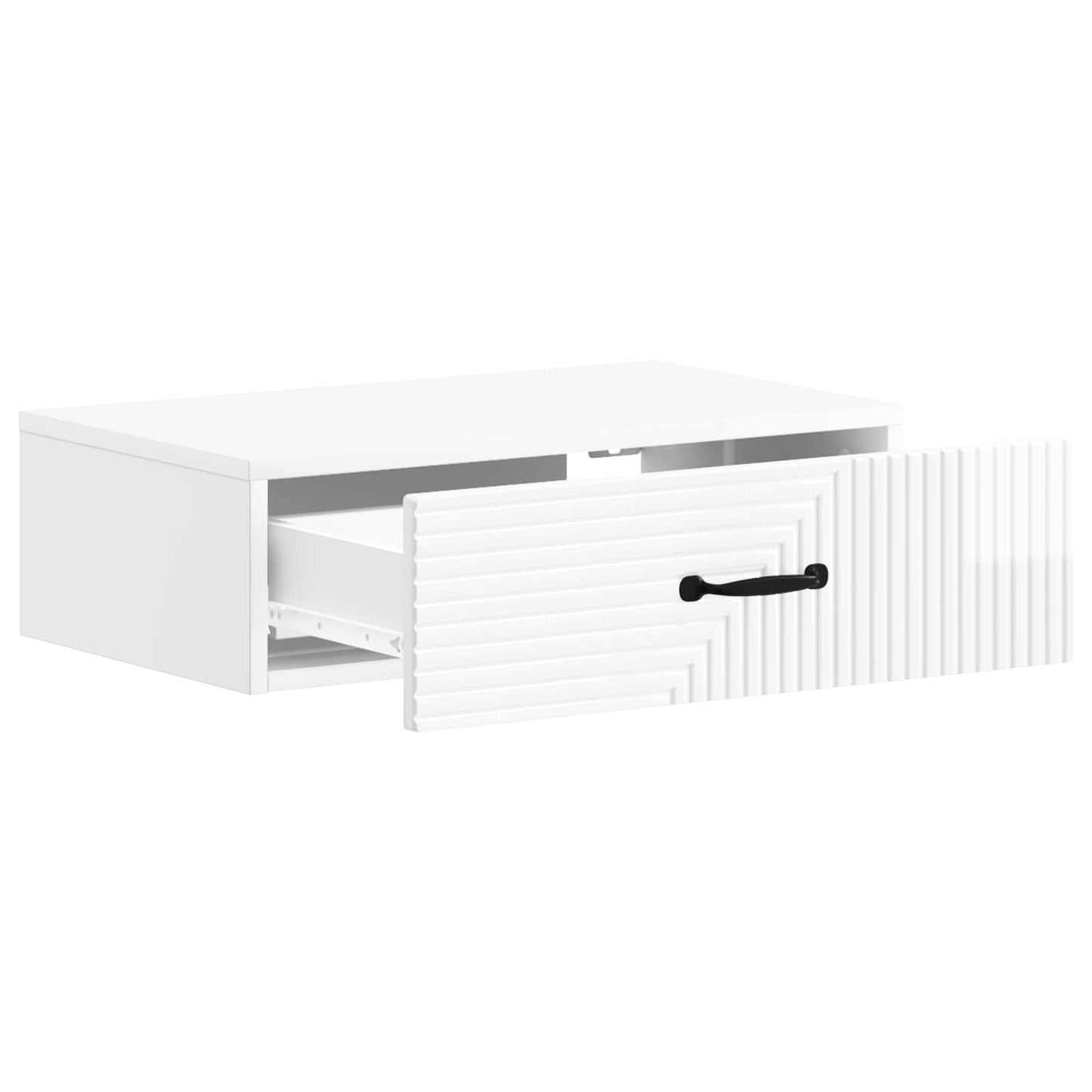 Wall-Mounted Side Table High Gloss White 59 x 34.5 x 17 cm