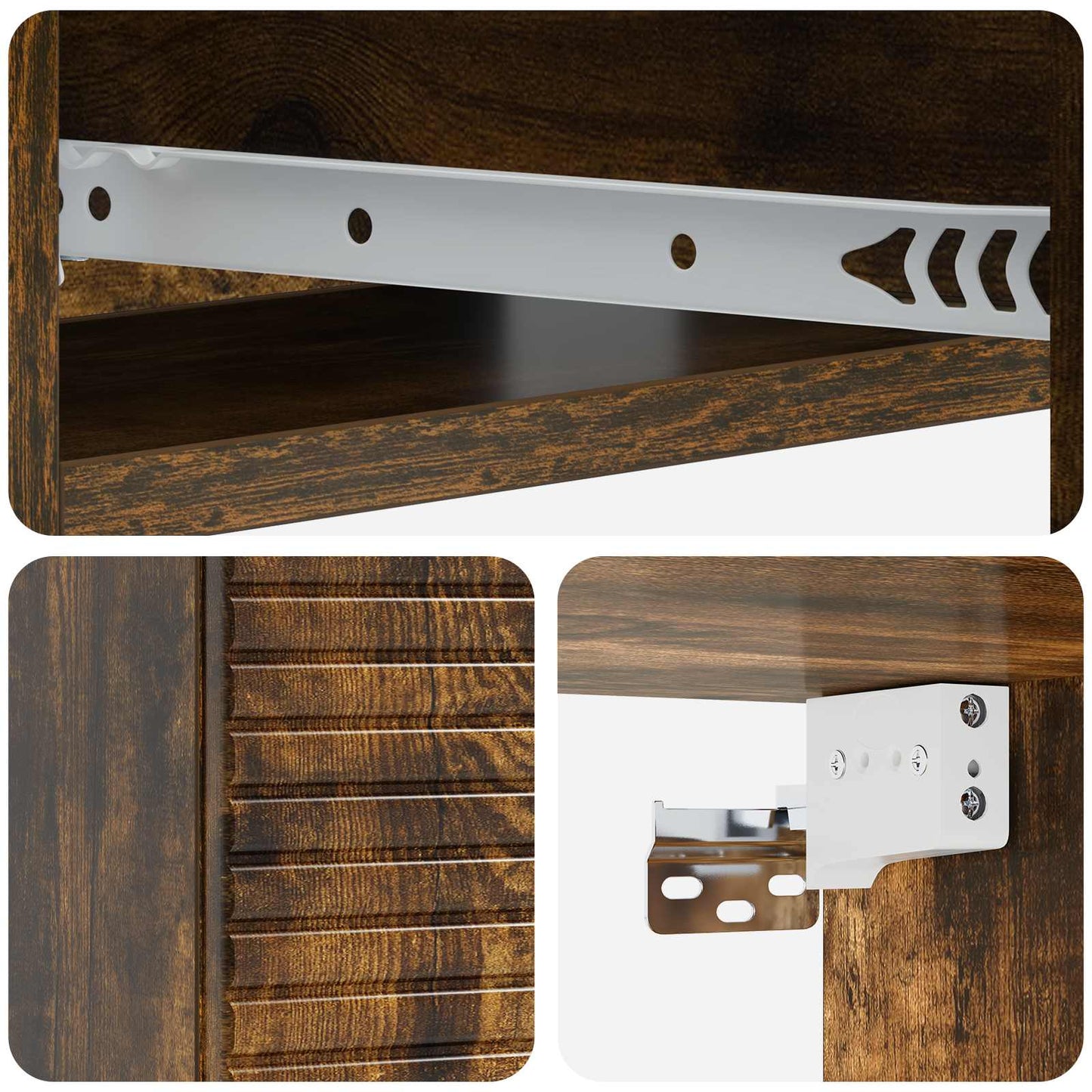 Wall-Mounted Side Table Smoked Oak 59 x 34.5 x 17 cm