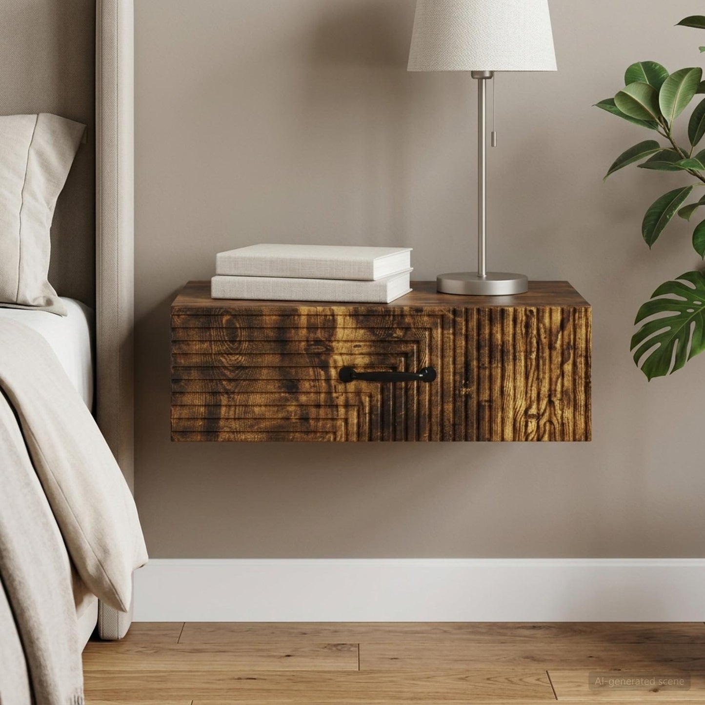Wall-Mounted Side Table 59 x 34.5 x 17 cm Engineered Wood