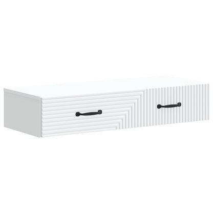 Wall-Mounted Side Table Wall-mounted White 87.5 x 34.5 x 17 cm
