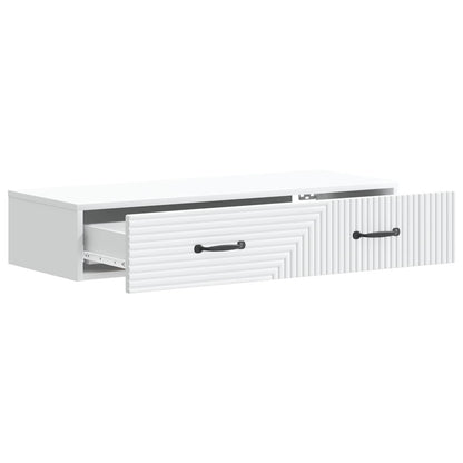 Wall-Mounted Side Table Wall-mounted White 87.5 x 34.5 x 17 cm