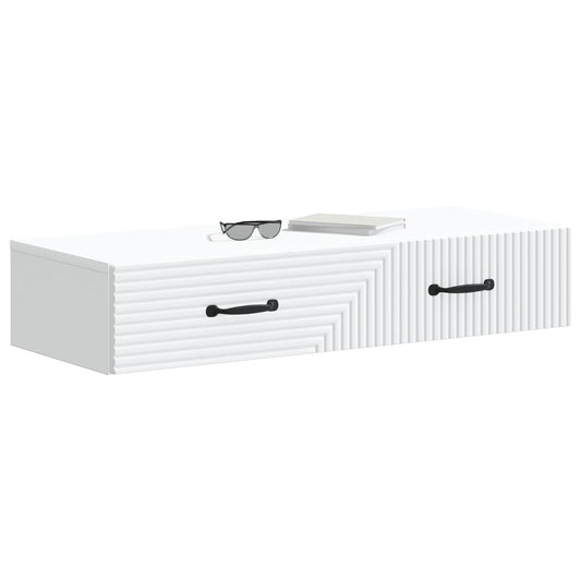 Wall-Mounted Side Table Wall-mounted White 87.5 x 34.5 x 17 cm