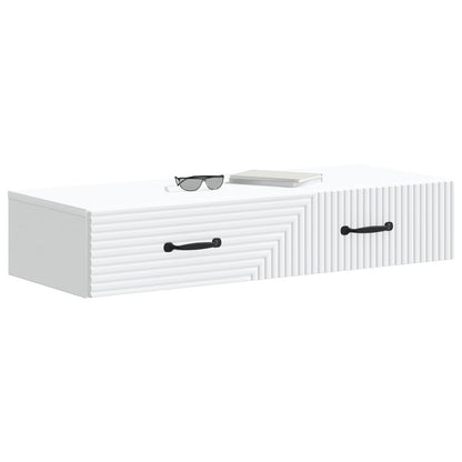 Wall-Mounted Side Table Wall-mounted White 87.5 x 34.5 x 17 cm