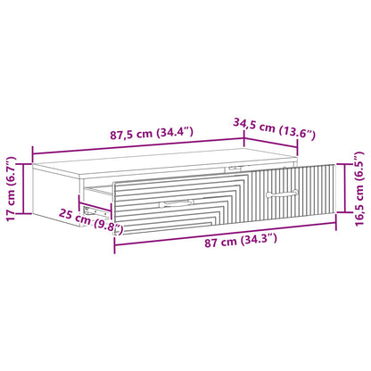Wall-Mounted Side Table Wall-mounted White 87.5 x 34.5 x 17 cm
