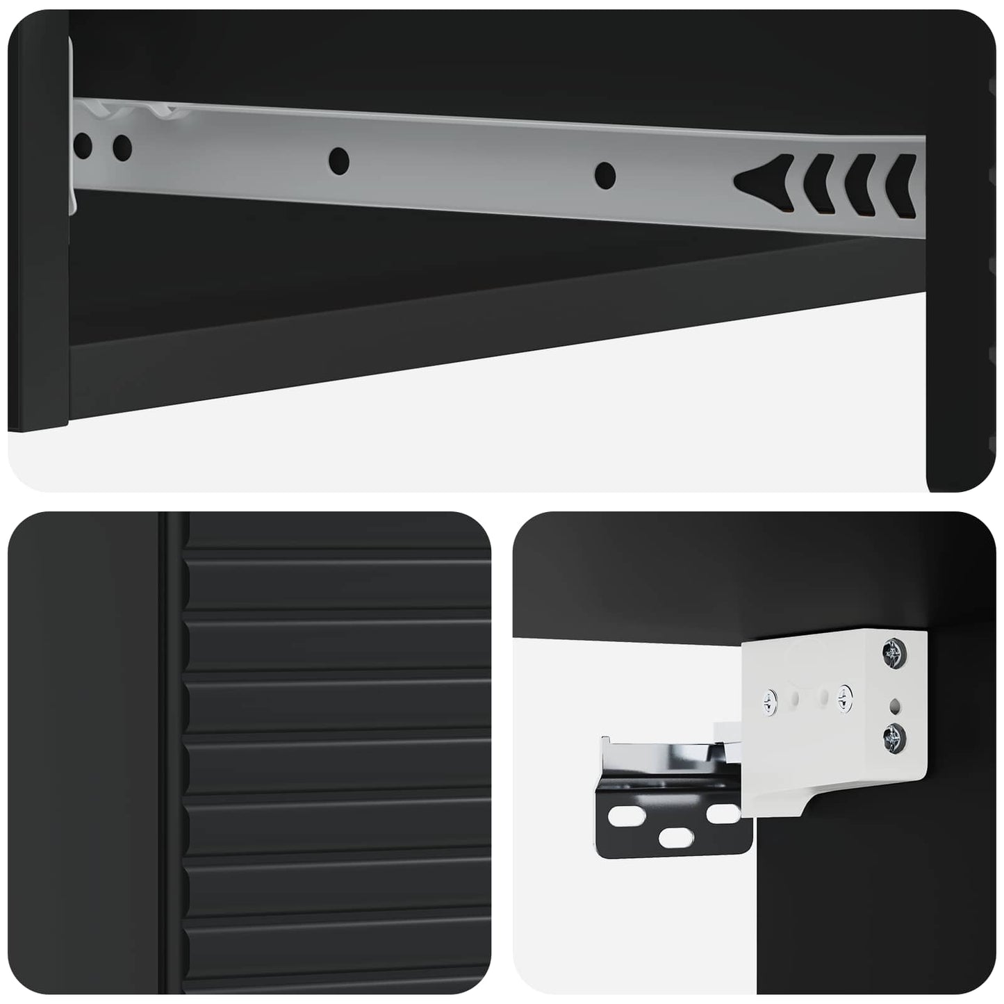 Wall-Mounted Side Table Wall-mounted Black 87.5 x 34.5 x 17 cm