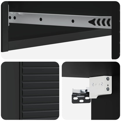 Wall-Mounted Side Table Wall-mounted Black 87.5 x 34.5 x 17 cm