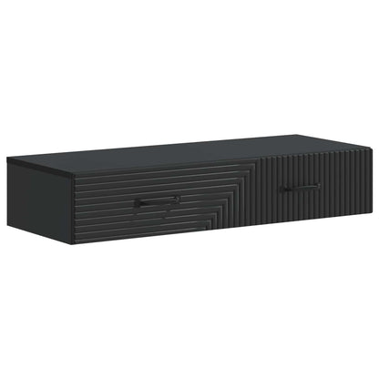 Wall-Mounted Side Table Wall-mounted Black 87.5 x 34.5 x 17 cm
