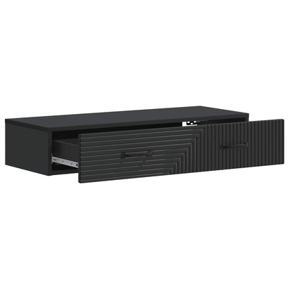 Wall-Mounted Side Table Wall-mounted Black 87.5 x 34.5 x 17 cm