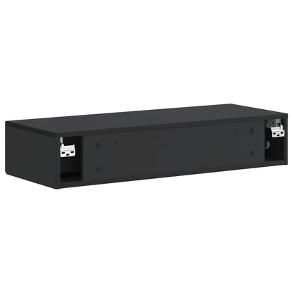Wall-Mounted Side Table Wall-mounted Black 87.5 x 34.5 x 17 cm