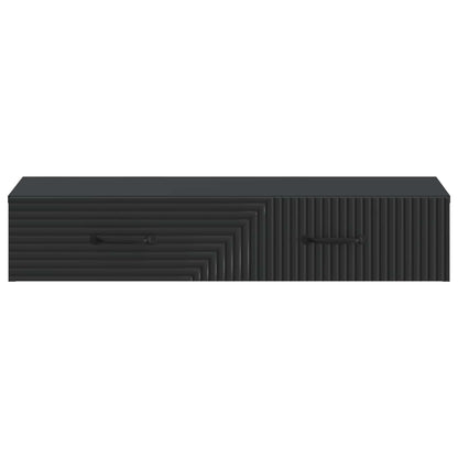 Wall-Mounted Side Table Wall-mounted Black 87.5 x 34.5 x 17 cm