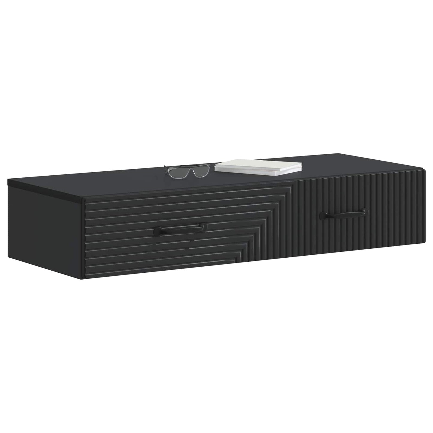 Wall-Mounted Side Table Wall-mounted Black 87.5 x 34.5 x 17 cm