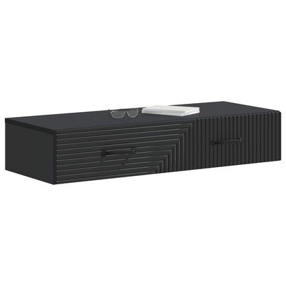 Wall-Mounted Side Table Wall-mounted Black 87.5 x 34.5 x 17 cm