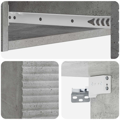 Wall-Mounted Side Table Concrete Grey 87.5 x 34.5 x 17 cm