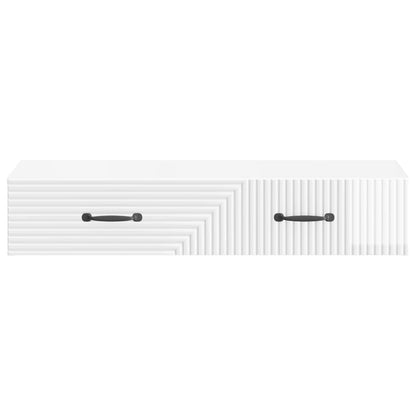 Wall-Mounted Side Table High Gloss White 87.5 x 34.5 x 17 cm