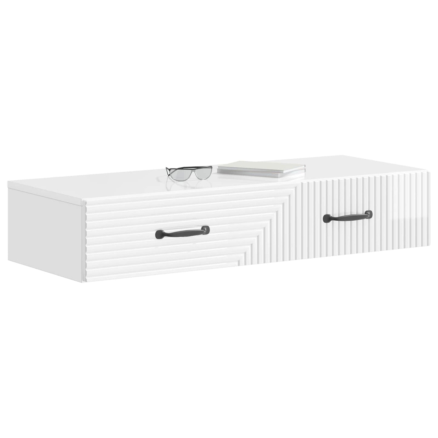 Wall-Mounted Side Table High Gloss White 87.5 x 34.5 x 17 cm