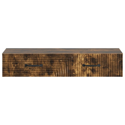 Wall-Mounted Side Table Smoked Oak 87.5 x 34.5 x 17 cm
