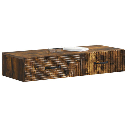Wall-Mounted Side Table Smoked Oak 87.5 x 34.5 x 17 cm