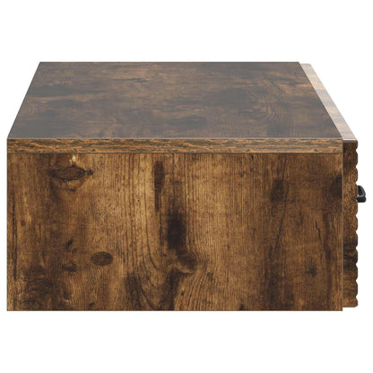 Wall-Mounted Side Table Smoked Oak 87.5 x 34.5 x 17 cm